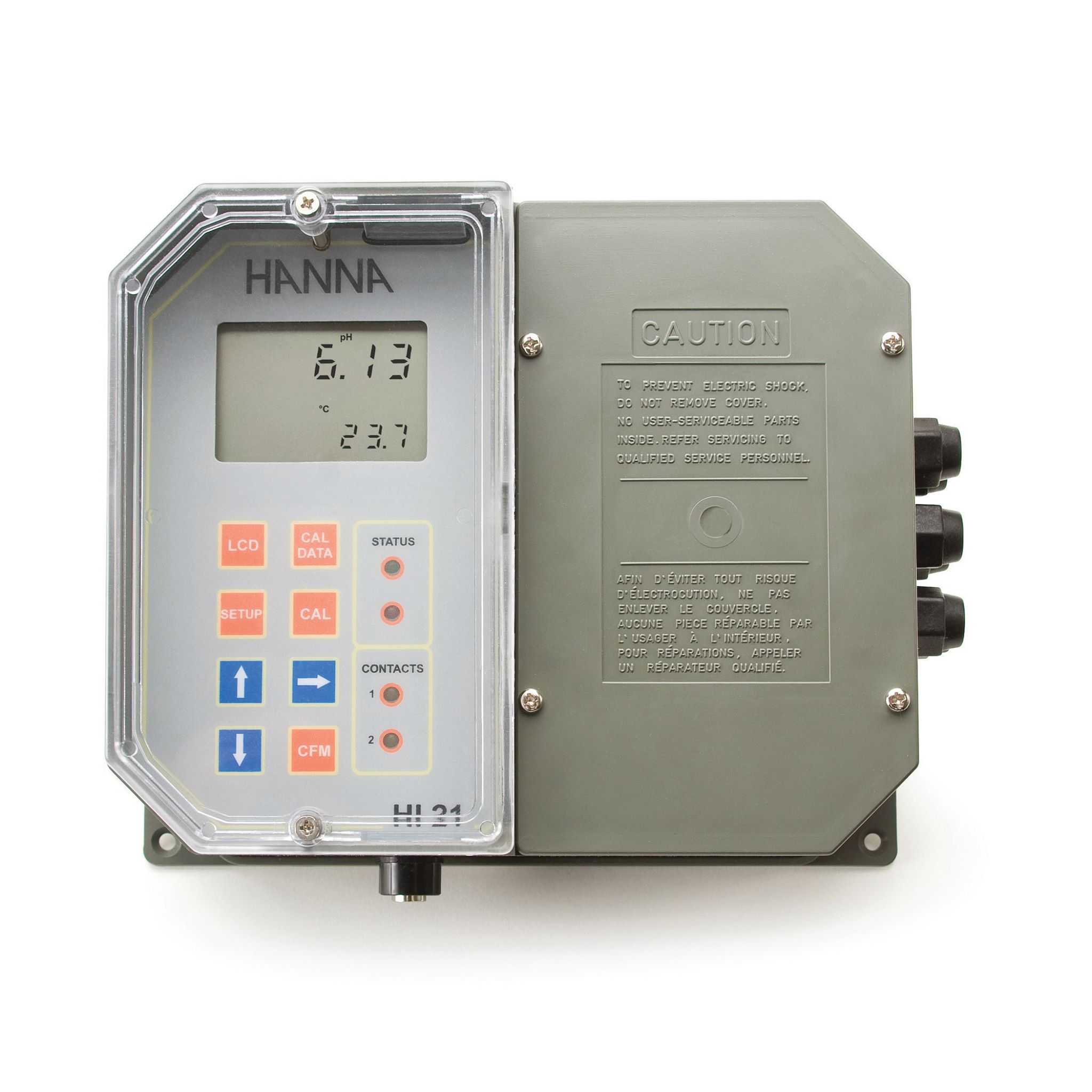 Màn Hình Đo Và Điều Khiển pH,2 điểm cài đặt,kiểm soát on/off,analog,RS485 Hanna HI21211-2